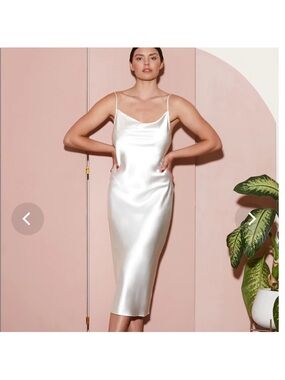 Fleur du Mal Ivory Satin Slip Dress